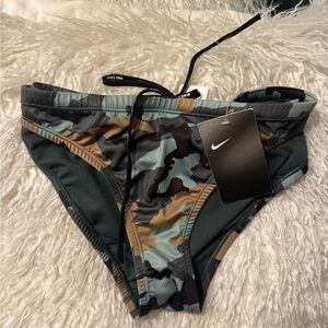 Nike Woman’s Camouflage Swim bikini bottoms - Green, Black, and Brown